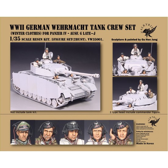 1/35 WWII German Wehrmacht Tank Crew Set #Winter Clothes (5 Figures)