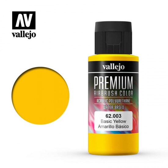 Acrylic Airbrush Paint - Premium Colour #Basic Yellow (60ml)