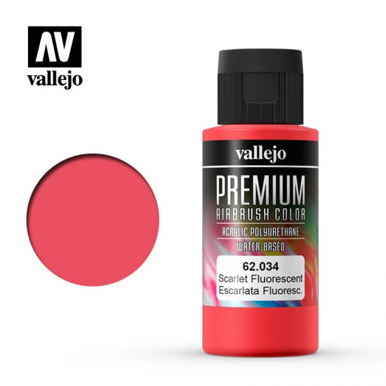 Acrylic Airbrush Paint - Premium Colour #Fluorescent Scarlet (60ml)