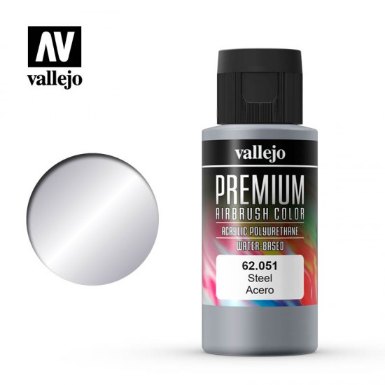 Acrylic Airbrush Paint - Premium Colour #Steel (60ml)