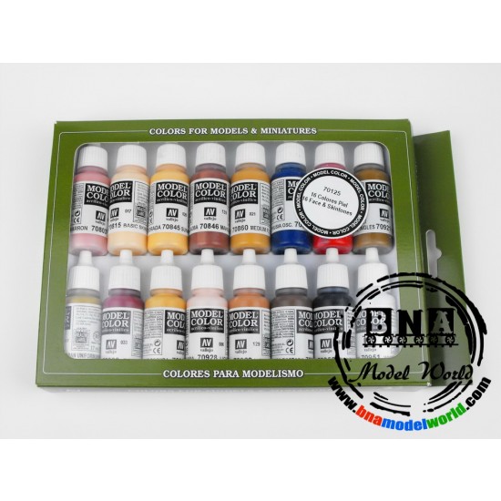 Model Colour Paint Set - Face & Skin Tones (16 x 17ml)