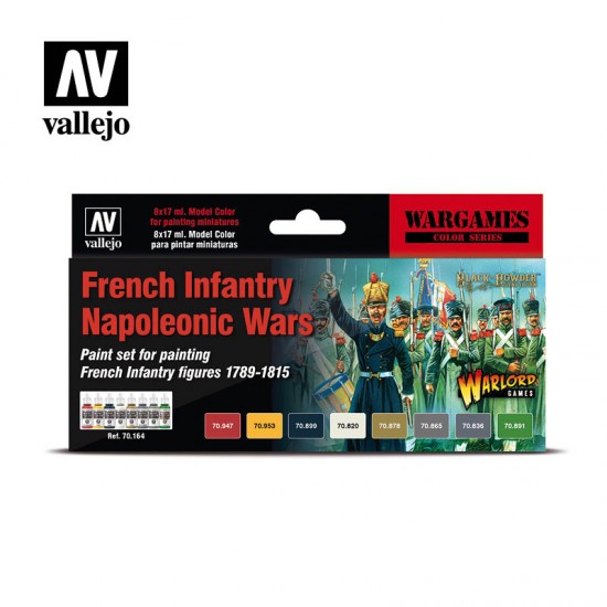 Wargame Acrylic Paint Set - French Infantry Napoleonic Wars (8 x 17ml)