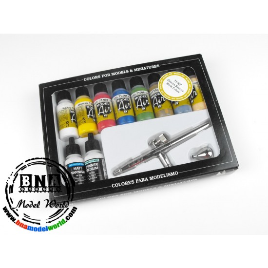 Model Air Acrylic Paint Set - Ultra Airbrush Kit & 10 Basic Colours