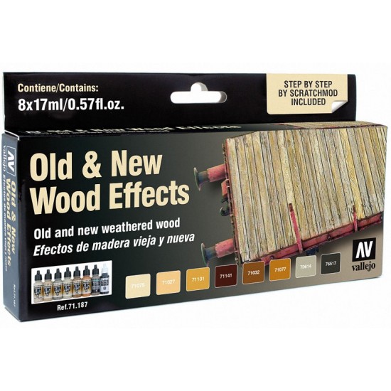 Model Air Acrylic Paint Set - Old & New Wood Effects Special (8 x 17ml)