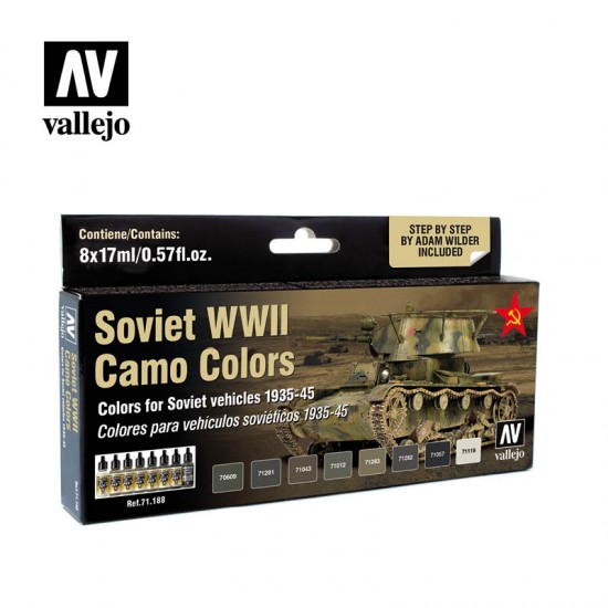 Model Air Acrylic Paint Set - WWII Soviet AFV Camo (8 x 17ml)