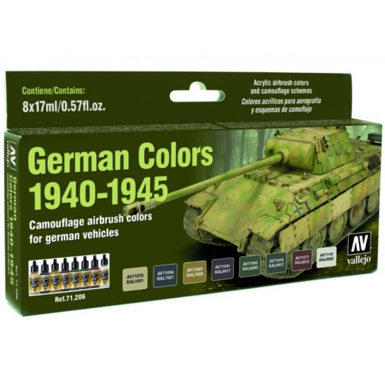 Acrylic Airbrush Paint Set - German Colours 1940-1945 (8 x 17ml)