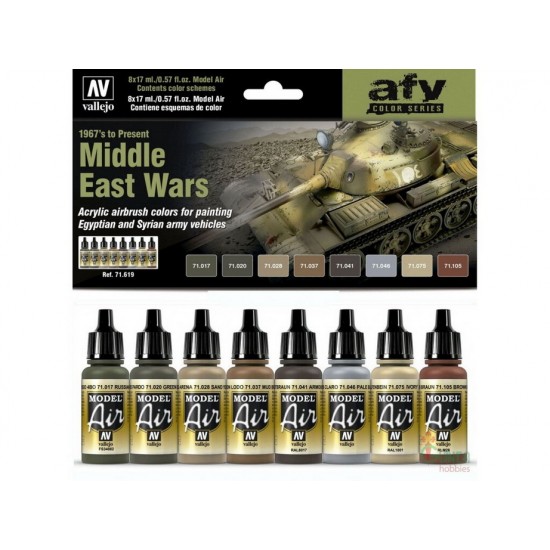 AFV Acrylic Paint Set - Middle East Wars 1967s to Present (8 x 17ml)