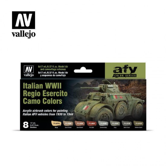 Acrylic Paint Set - Model Air #WWII Italian Regio Esercito Camo Colours (8x 17ml)