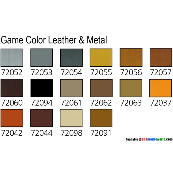 Game Colour Paint Set - Leather & Metal (16 x 17ml)