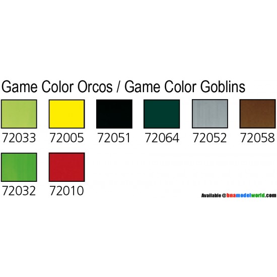 Game Colour Paint Set - Orcs & Goblins (8 x 17ml)