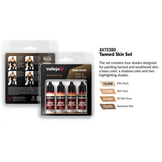 Acrylic Paint Set - Game Colour #Tanned Skin (4x 18ml)