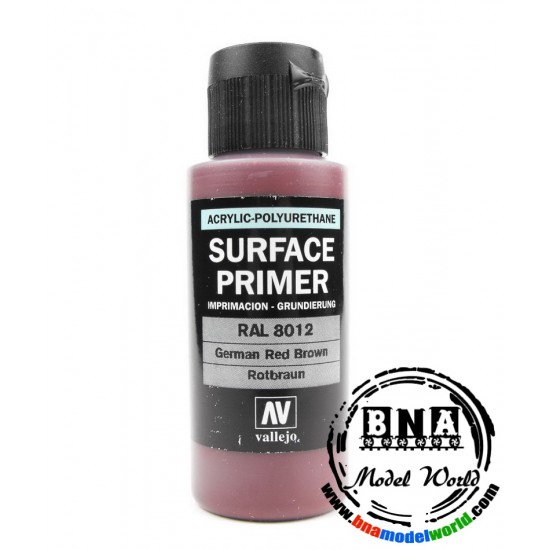 Acrylic-Polyurethane - German Red-Brown Surface Primer RAL8012 (60ml) (#AV  73605) - BNA Model World