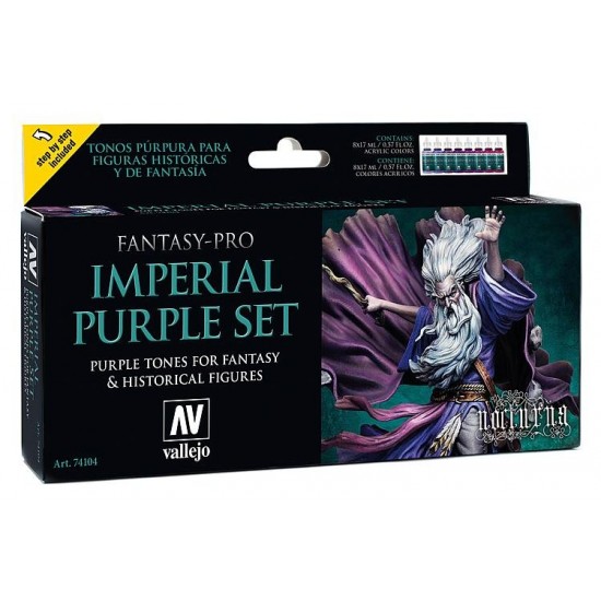 Acrylic Paint Set - Imperial Purple for Fantasy & Historical Figures (8x17ml)
