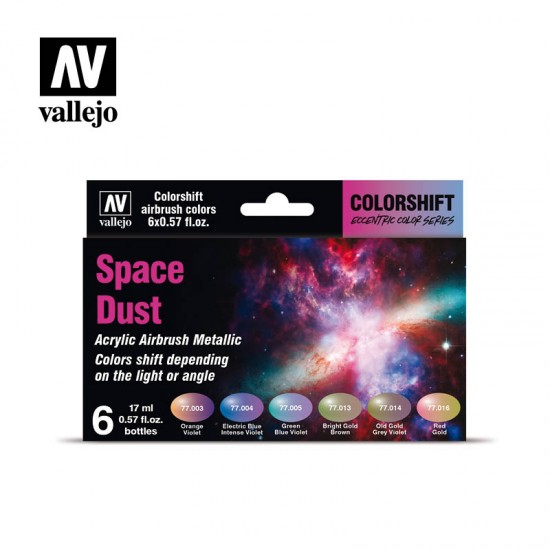 Colorshift Acrylic Airbrush Paint Set - Space Dust (6 x 17ml)
