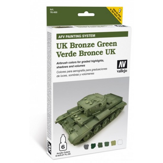 AFV Acrylic Paint Set for UK Bronze Green Vehicles