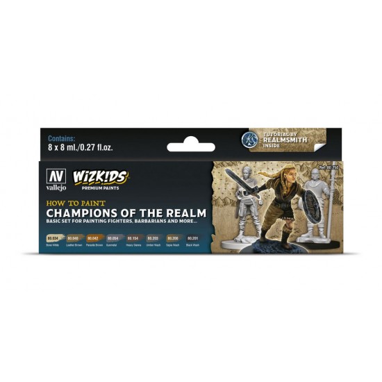 Acrylic Paint Set - Wizkids Premium #Champions of the Realm (8x 8ml/0.27fl.oz.)