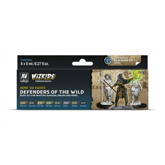 Acrylic Paint Set - Wizkids Premium #Defenders of the Wild (8x 8ml/0.27fl.oz.)