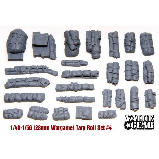 1/48, 1/56 (28mm Wargame) Tarps & Crates #4 (26pcs)