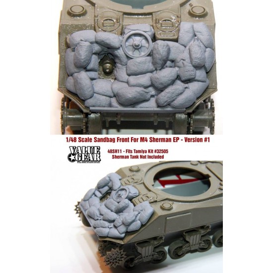 1/48 M4 Sherman EP Sandbag Front Version #1 for Tamiya kit #32505