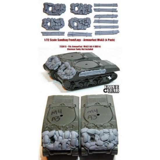 1/72 Sherman M4A3 Sandbag Fronts/Logs for Armourfast Kit #99014 