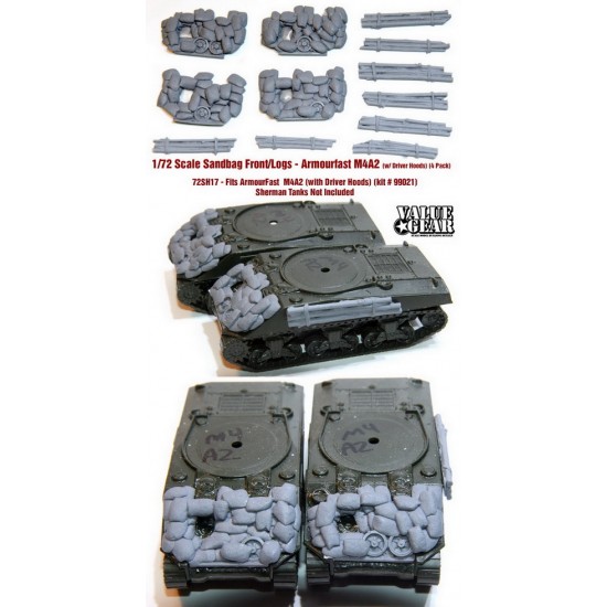 1/72 Sherman M4A2 Sandbag Fronts/Logs for Armourfast kit #99021