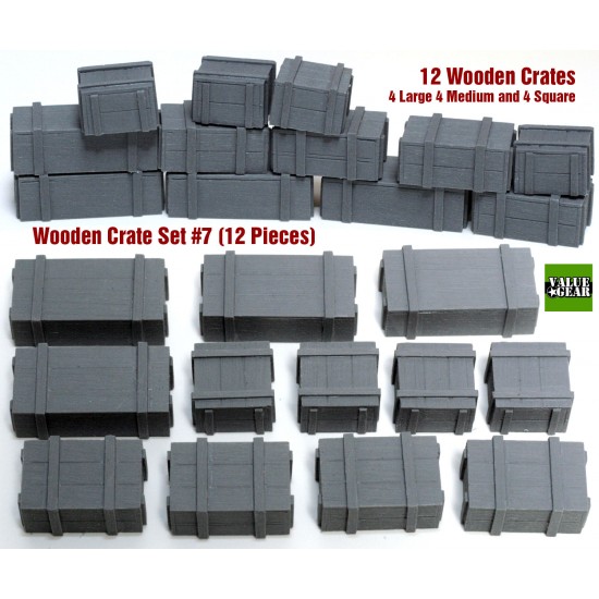 1/35 Universal/Generic Wooden Crates #7 (12 pieces, 3 styles)