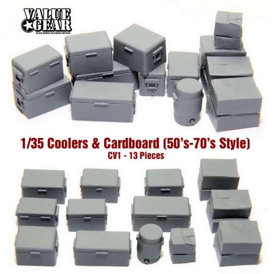 1/35 50's-70's Coolers & Cardboard Boxes