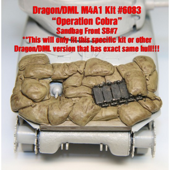 1/35 WWII Sherman M4A1 "Operation Cobra" Sandbag Front Set 1 for Dragon/DML #6083 kit