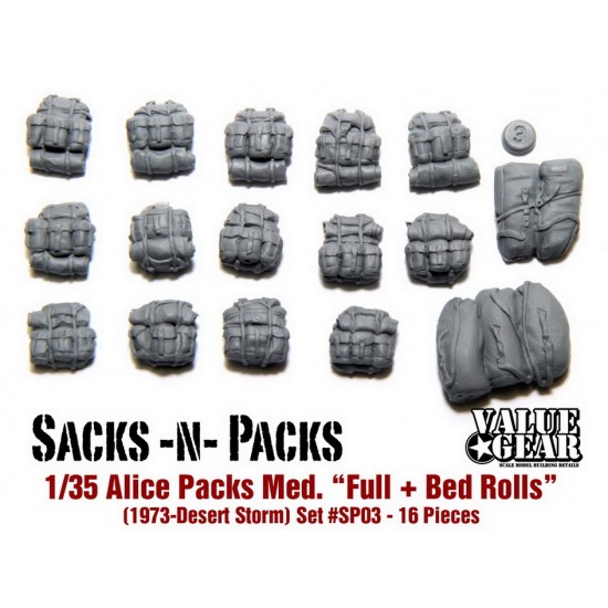 1/35 US Alice Packs "Medium Full w/Blankies & Ponchos" (1973-1995)