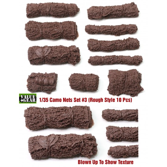 1/35 Camouflage Nets Stowage Set #3 (Rough Style, 10pcs, Longest Roll: 5.08cm long)