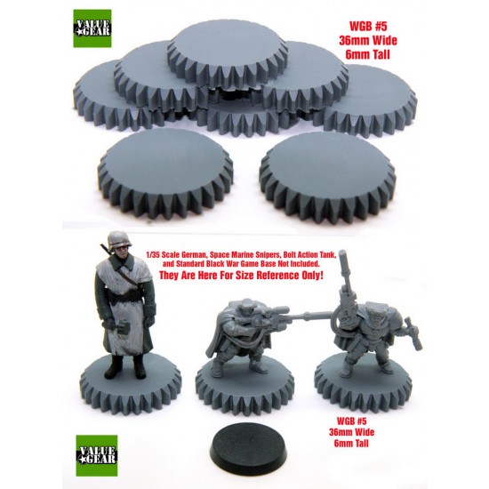 War Game / Figure Bases Set #5 (8pcs, Width: 36mm, Height: 6mm)