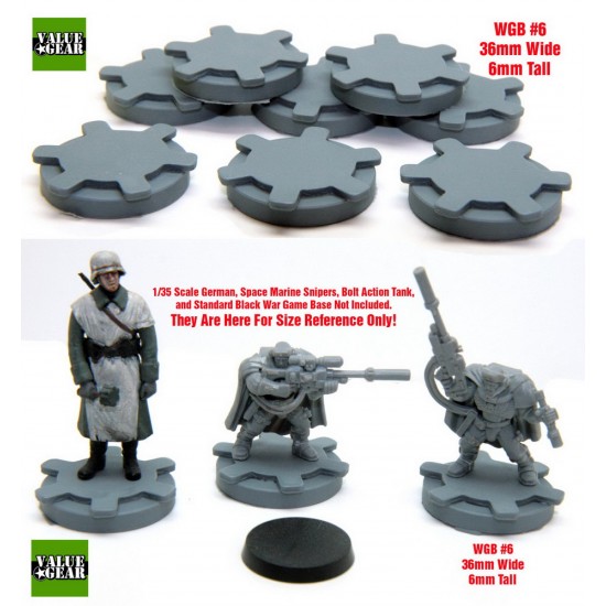 War Game / Figure Bases Set #6 (8pcs, Width: 36mm, Height: 6mm)