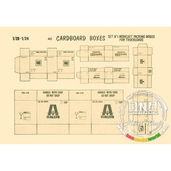 1/20, 1/24 Cardboard Boxes/Model Brands for Truckloads