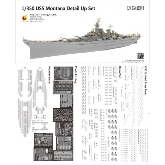 1/350 USS Montana BB-67 Battleship Detail Set for #VF350913