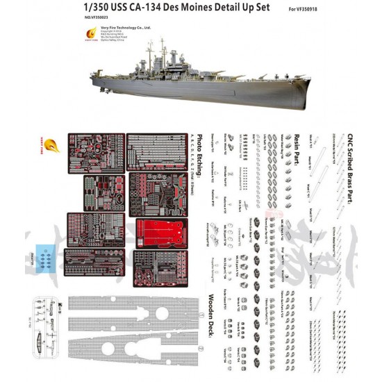 1/350 USS Des Moines CA-134 Super Detail Set for Very Fire kit #350918