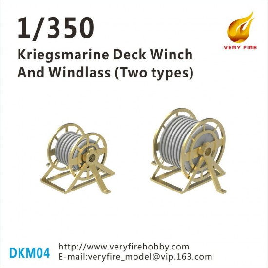 1/350 Kriegsmarine Deck Winch and Windlass 2 Types (22 sets)