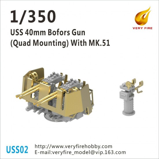 1/350 US Navy 40mm Bofors Gun (quad mounting) with MK.51 (4 sets)