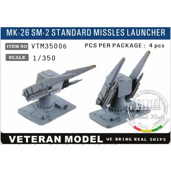 1/350 Modern US Mk-26 SM-2 Standard Missiles Launcher x4pcs