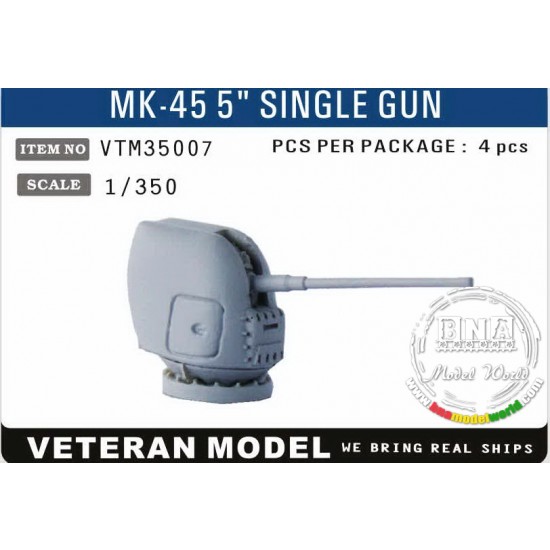 1/350 Modern US Mk-45 5" Single Gun x4pcs