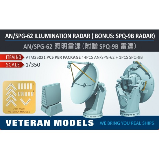 1/350 An/Spg-62 Illuminators (Bonus: An/Spq-9B Radar)