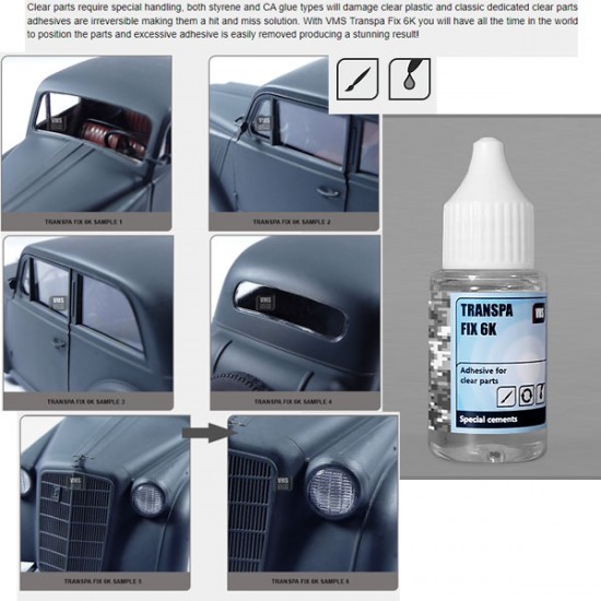 Transpa Fix 6K Adhesive for Clear parts (20ml bottle)