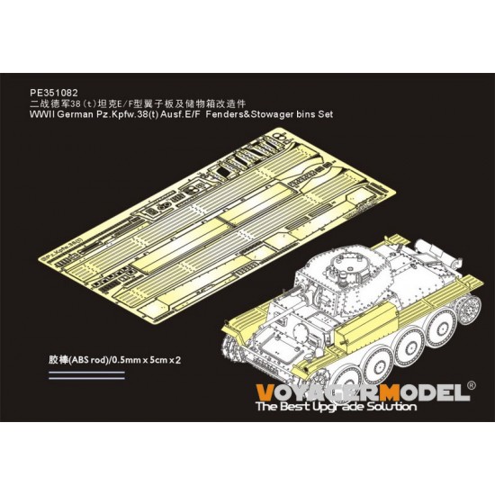 1/35 WWII German PzKpfw.38(t) Ausf.E/F Fenders & Stowager Bins Set for Tamiya kit #35369