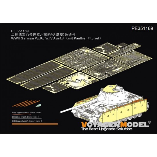 1/35 WWII PzKpfw.IV Ausf.J (mit Panther F Turret) Detail set for Rye Field Model #5068