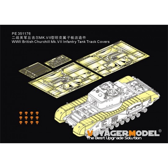 1/35 WWII Churchill Mk.VII Infantry Tank Track Covers Detail set for AFV Club #AF35324