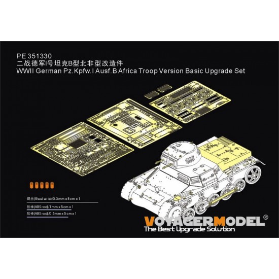 1/35 WWII German Pz.Kpfw.I Ausf.B Africa Troop Basic Upgrade Set for Tamiya 35388