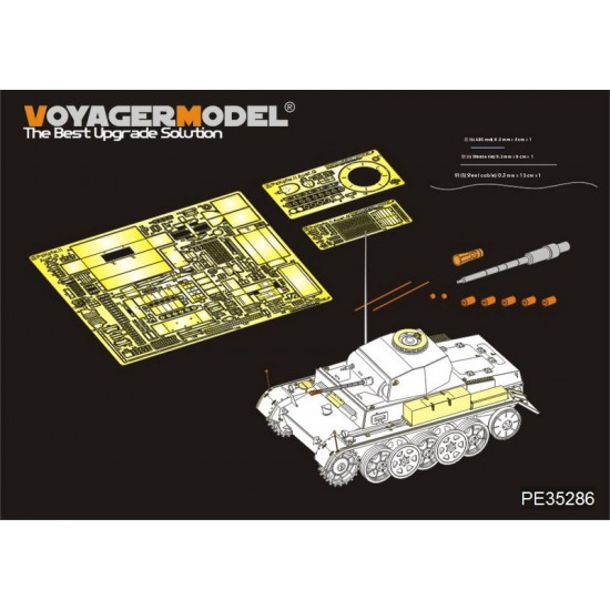 1/35 WWII German PzKpfw.II Ausf.G Detail-up Set w/Gun Barrel for 5M Hobby #35001 kit