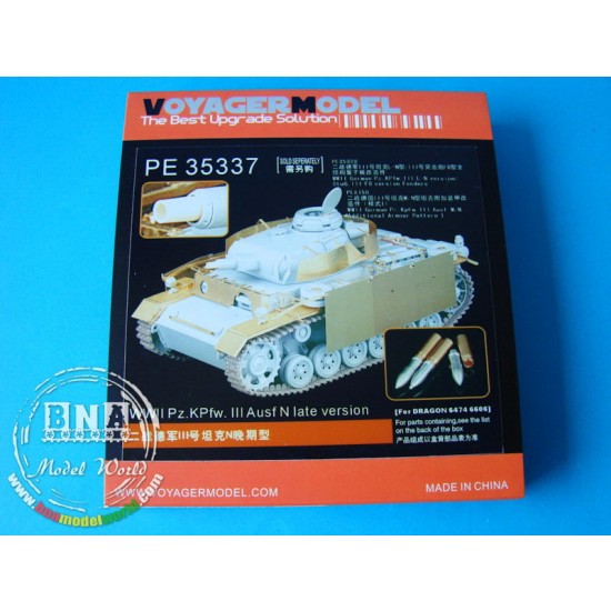1/35 WWII PzKpfw. III Ausf N Late Version Detail Set for Dragon kit #6474
