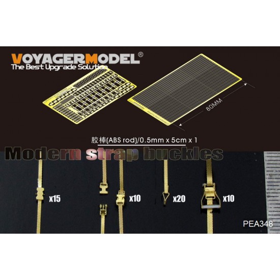 1/35 Modern Strap Buckles for Universal Use (2 Photo-Etched sheets & 1 ABS Rod)