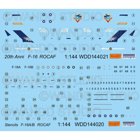 1/144 ROCAF F-16A/B 80th Anniversary of 814 Air Combat Decal 