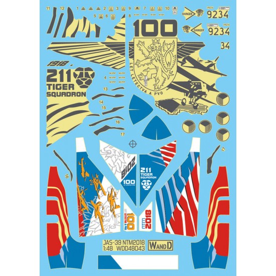 Decals for 1/48 SAAB Saab JAS-39C Gripen [Czech Air Force 100th Anniversary]